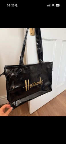 Harrods black zipped tote - black,
