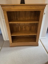 Oak furniture land French Farmhouse Solid Oak Wide Bookcase