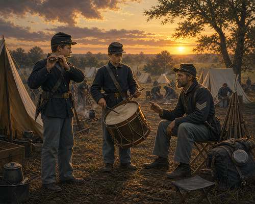 Civil war fifer drummer camp - war,