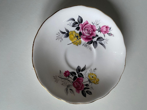 Royal vale floral pink yellow - royal,