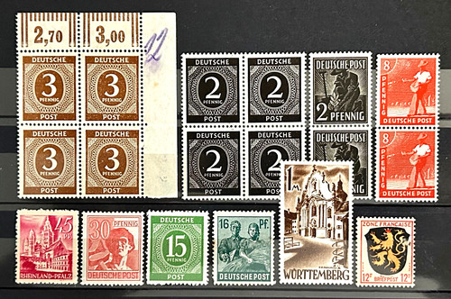 German stamps allied - german,
