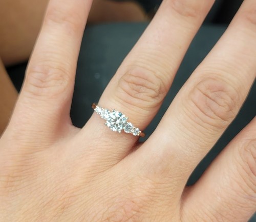 14k rose gold - rose, diamond