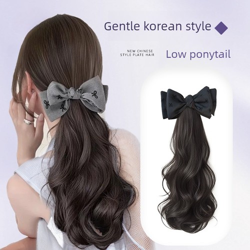 Low ponytail with bow tie - ponytail,