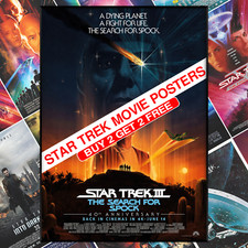 Star Trek Movie Posters Classic Retro Sci fi Film Print Picture