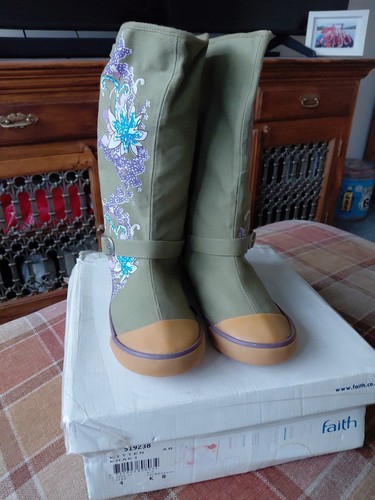 Faith boots khaki thigh - boots,