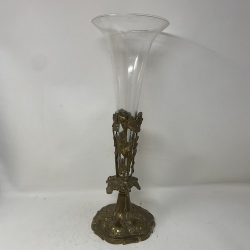 Vintage glass metal epergne - metal,
