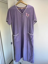 Comfy Secrets Full Length Velour Feel Zip Up Lounge Kaftan Lilac Size 12/14