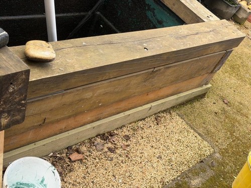 Seven hard wood sleepers - seven,