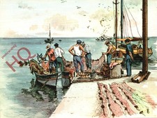 Picture Postcard~ Robert Lepine, Sechage De Filets, Fishing