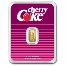 CHERRY COKE - 1 gram BAR .9999 FINE Pure Gold Bar PAMP Suisse COA - IN STOCK!!