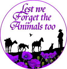 Purple Poppy Badge Remembrance Day Red Poppy Animals of war Lest We Forget 
