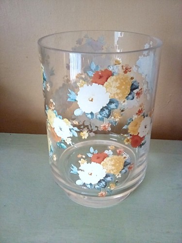 Asda floral glass hurricane - floral,