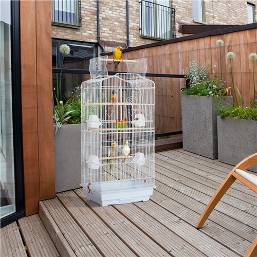 Metal bird cage teal blue - metal,