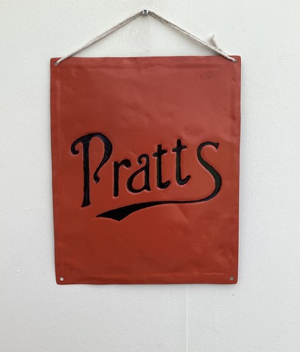 Pratts petrol can sign made - pratts,