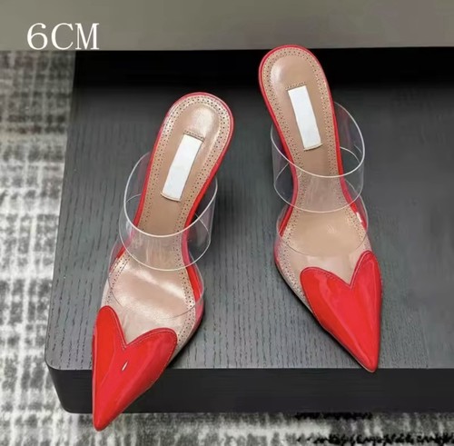Sexy red heart pointed toe - red,