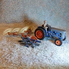 Vintage 1960 Britains 1/32 Fordson Power Major Tractor 172F driver plough flail