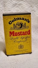 Vintage Large Colmans Mustard Tin with Bulls Head Logo ,Sealed With Contents! 