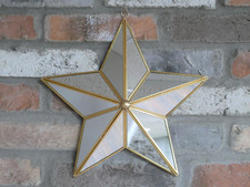 Gold Mirrored Star Wall Mirror Decoration – Modern Geometric Hanging Wall Art