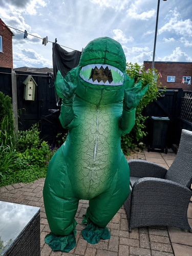 Green dinosaur inflatable - green,
