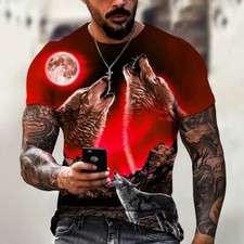 Wolf T Shirt Men 3D Animal