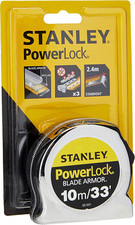 STANLEY Powerlock Tape with Blade Armor, 10M/30Ft, Silver