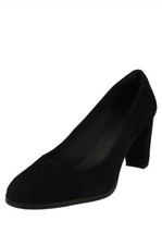 Clarks Ladies Kaylin Cara 2  Black Suede Leather Court Shoes UK 6.5 E Wide Fit