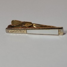 VINTAGE STRATTON NIPPY CLIP TIE PIN MOTHER OF PEARL