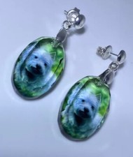 Westie Dog Crystal Earrings