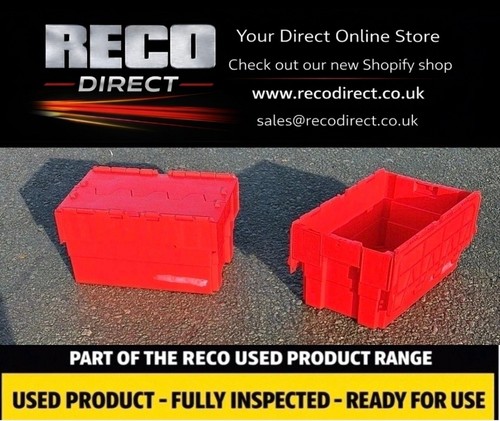 Bright red used tote box - x,