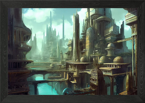 Future water city - , wall