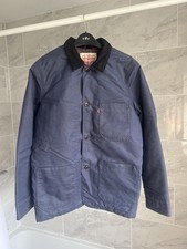 Levis Wax Engineer Coat Blanket Lined Chore Jacket Railroad - Medium - Navy Blue