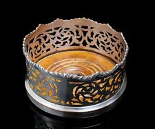 ANTIQUE  SILVER PLATED MAGNUM CHAMPAGNE/ WINE JUG COASTER PIERCED GALLERY & OAK