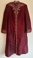 The Asian Suit Company sherwani Jacket 38 reg Red Gold Beaded Embroidery Wedding