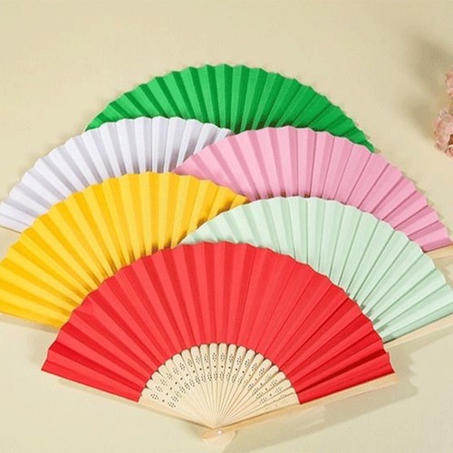 Folding silk hand fan - folding,
