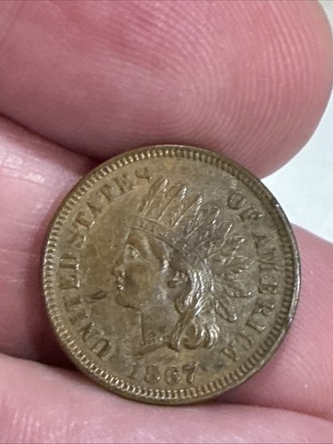 1867 indian head penny - head,