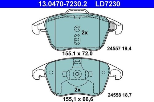 Disc ceramic brake pad set - disc,