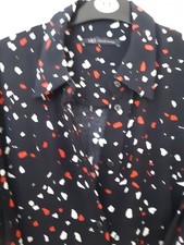 smart M&S navy with red & white accent shirtwaister dress size 14 regular