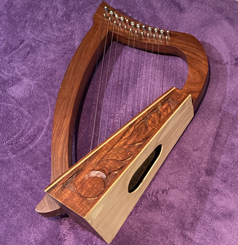 Hand carved wooden - carved, harp