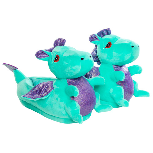 Kids green dragon - dragon, slippers