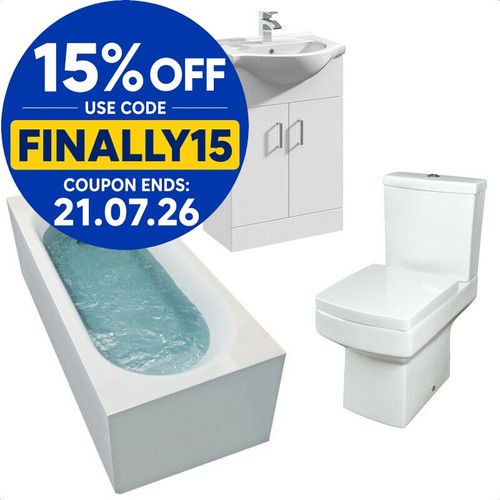 Bathroom suite 1700mm - 1700mm, straight