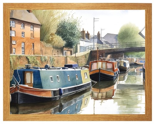 Canal mooring barge houseboat - mooring,
