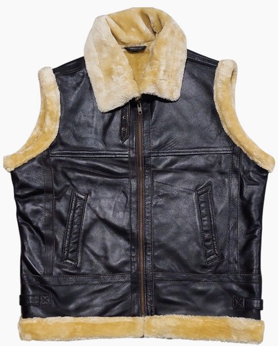 Motorcycle vest real leather - real,