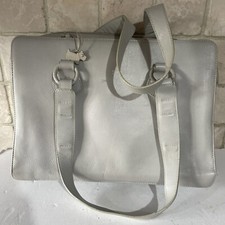 Radley Pale Grey Leather Tote Shoulder Work Bag Large Fits A4 & Laptop
