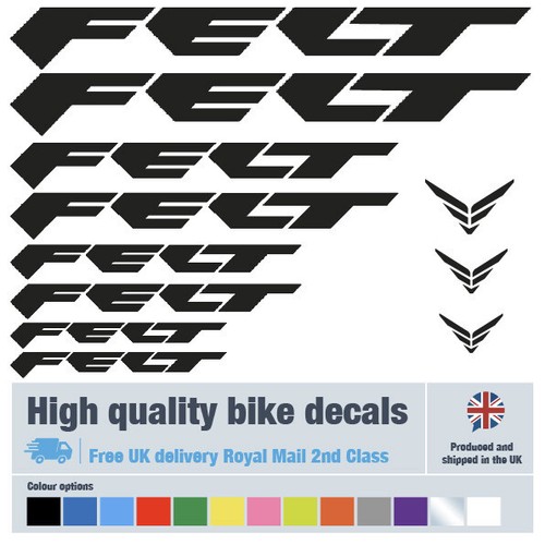 Felt new bike decals labels