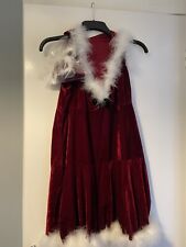 Ladies Lge ANN SUMMERS CHRISTMAS Neglijay MRS CLAUSE Red Feathery Trim New