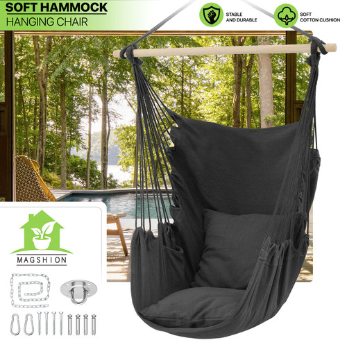 Macrame hammock chair - chair, porch