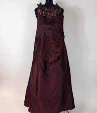 Jora Bridesmaid Dress Occasion Full Length With Scarf Burgundy Size XS (#H1/07)