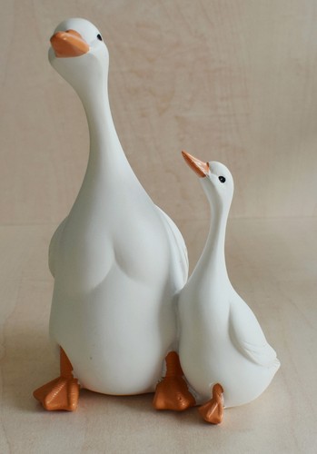 Bird ornament white tall - -,