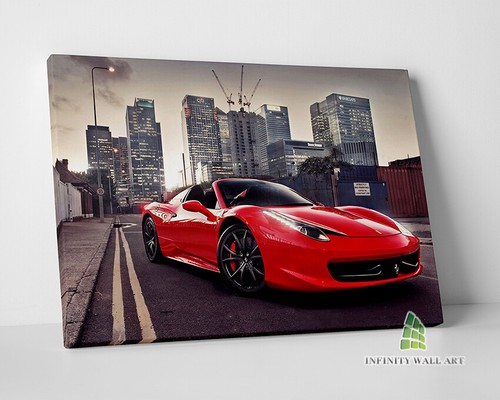 Red ferrari city - city, art