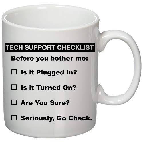 Tech support checklist funny